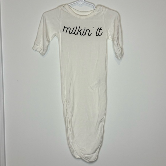 Other - “Milkin' It” Knotted Baby Gown - White